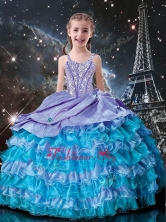 Fashionable Ball Gowns Straps Beading 2016 Little Girl Pageant Dresses LGDTA94002FOR