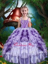 Luxurious Ball Gown Beading and Ruffles Little Girl Pageant Dress for 2016 LGDTA81002FOR