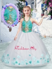 Pretty Halter Top Little Girl Pageant Dresses with Appliques and Beading