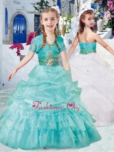 Pretty Halter Top Little Girl Pageant Dresses with Beading and Bubles