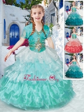 Pretty Halter Top Little Girl Pageant Dresses with Ruffled Layers and Beading