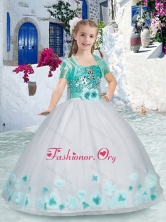 Pretty Spaghetti Straps Little Girl Pageant Dress with Sashes and Beading