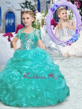 Pretty Spaghetti Straps Little Girl Pageant Dresses with Beading and Ruffles
