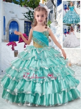 Pretty Spaghetti Straps Little Girl Pageant Dresses with Ruffled Layers and Beading