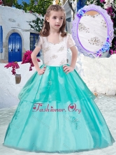 Pretty Straps Little Girl Pageant Dresses with Appliques and Beading