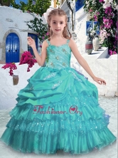 Pretty Straps Little Girl Pageant Dresses with Ruffled Layers and Beading