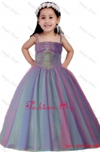 Spaghetti Straps Ruching and Beading Little Girl Pageant Dress LGZY469FOR