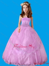Strapless Ball Gown Appliques Strapless Little Girl Pageant Dress LGZY605FOR