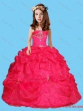 Sweet Red Ball Gown Red Little Girl Pageant Dress with Beading and Pick UpsLGZY372FOR