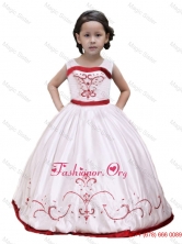 2016 White Beading and Ruching Little Girl Party Dress with Ball GownLGZY376FOR