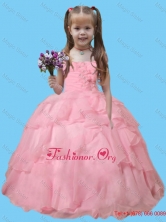 Ball Gown Strapless Rose Pink Little Girl Praty Dresses LGML067FOR