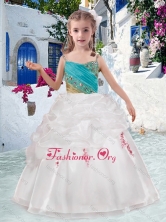 Beautiful Spaghetti Straps Pretty Girls Party Dresses with Appliques and Bubles