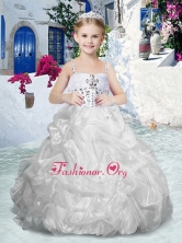 Beautiful Spaghetti Straps Pretty Girls Party Dresses with Beading and Bubles
