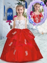 Best Spaghetti Straps Pretty Girls Party Dresses with Appliques and Beading