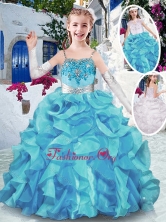 Best Spaghetti Straps Pretty Girls Party Dresses with Appliques and Ruffles
