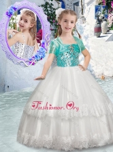Customized Spaghetti Straps Pretty Girls Party Dresses with Beading and Lace