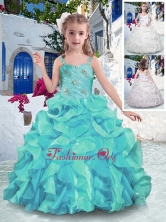 Customized Straps Ball Gown Pretty Girls Party Dresses with Ruffles 