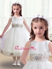 Discount Scoop White Flower Girl Dresses with Appliques FGL241FOR