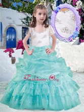 Elegant Straps Ball Gown Pretty Girls Party Dresses with Beading and Bubles