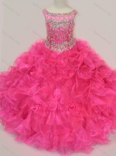 Exclusive Scoop Hot Pink Little Girl Pageant Dress with Beading and Ruffles SWLG004FOR