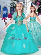 Fashionable Halter Top Pretty Girls Party Pageant Dresses with Appliques