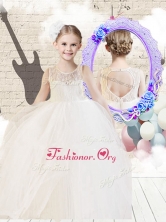 Fashionable Scoop Ball Gown White Flower Girl Dresses with Lace FGL262FOR