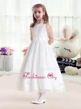 Latest Princess Scoop White Flower Girl Dresses in Lace FGL278FOR