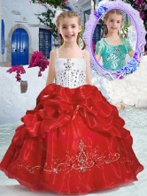 New Arrivals Spaghetti Straps Pretty Girls Party Dresses with Beading and Bubles