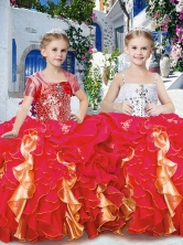 Perfect Ball Gown Pretty Girls Party Dresses with Beading and Ruffles