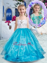 Perfect Spaghetti Straps Ball Gown Pretty Girls Party Dresses with Beading 
