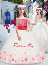 Simple Spaghetti Straps Pretty Girls Party Dresses with Appliques and Beading