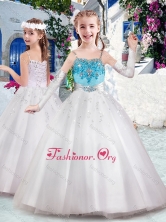 Spaghetti Straps Pretty Girls Party Dresses with Appliques and Bubles