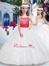 Wonderful Ball Gown Spaghetti Straps Pretty Girls Party Dresses with Beading