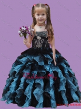  Multi Color Ruffled Layers and Beading Strapless Little Girl Pageant DressLGZY472FOR