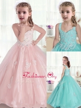 Beautiful Straps Little Girl Pageant Dresses with Appliques and Beading PAG217FOR