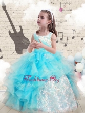 Fashionable Appliques and Ruffles Little Girl Pageant Dresses for 2016 FA5GY78MTFOR