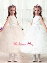 Hot Sale Ball Gown Bateau Flower Girl Dresses with Ruffles FGL279FOR
