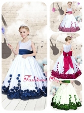 Hot Sale Scoop Long Little Girl Pageant Dresses with Bowknot PAG227FOR