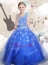 Latest Ball Gown Asymmetrical Little Girl Pageant Dresses with Beading CXMFG78MTFOR