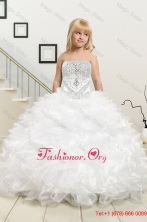 Most Popular Beading and Ruffles White Little Girl Pageant DressXFLG003FOR