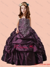 Scoop 2016 Strapless Pick Ups Ball Gown Purple Little Girl Pageant DressLGFFQD027FOR