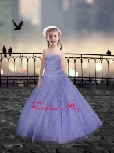 Spaghetti Straps Beaded  Little Girl Pageant Dresses in Lavender XFLG081-8FOR