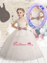 Wonderful Cap Sleeves Flower Girl Dresses with Bowknot and Lace FGL264FOR