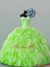 2015 Beautiful Sweetheart Yellow Green Beading Quinceanera Dresses with Ruffles SWQD015-10FOR