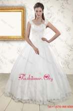 2015 Discount Straps Quinceanera Dresses with Appliques and Beading XFNAO101FOR