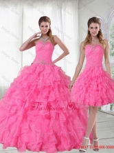 2015 Fall Detachable Strapless Quinceanera Dress with Beading and Ruffles PDZY724TZFOR