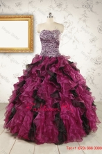 2015 New Style Sweetheart Ruffles Multi-color Quinceanera Dresses FNAO019FOR