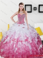 2015 Top Seller Sweetheart Sweet 15 Dresses with Beading and Ruffles QDDTC8002FOR