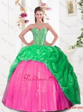 2015 Winter Luxuriously Sweetheart Quinceanera Gown with Beading and Pick Ups QDDTA30002FOR