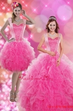 2015 Wonderful Hot Pink Quinceanera Dresses with Beading and Ruffles XFNAOA46TZFOR